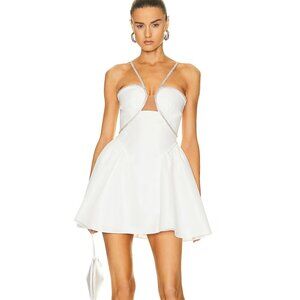 self-portrait White Taffeta Flared Mini Dress - New With Tags